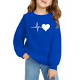 thumbnail image 1 of Mercatoo Girls Heart Graphic Crew Neck Sweatshirts Cotton Soft Oversized Pullover Sweatshirts Teen Kids Cute Long Sleeve Tops, 1 of 7