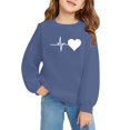 thumbnail image 1 of Mercatoo Girls Heart Graphic Crew Neck Sweatshirts Cotton Soft Oversized Pullover Sweatshirts Teen Kids Cute Long Sleeve Tops, 1 of 7