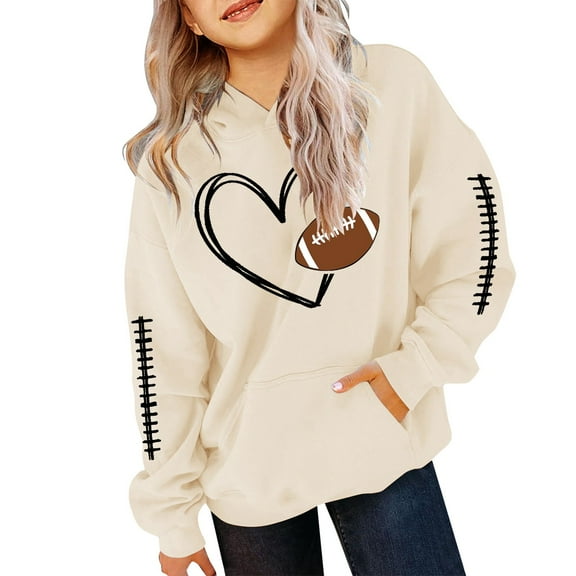 Mercatoo Girls Hoodies Football Girls Sweatshirts Winter Jackets Clothing Cute Football Baseball Pullovers Fashion Girl Hoodies