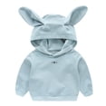 thumbnail image 1 of Mercatoo Girls Long Sleeve Fall Winter Cute Rabbit Ear Hooded Sweatshirt Plush Pullover Tops for 1 to 4 Years Toddler Girls, 1 of 7