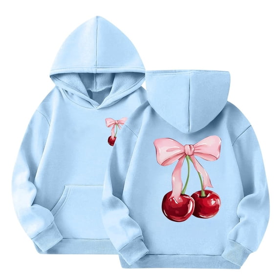 Mercatoo Girls Long Sleeve Hooded Sweatshirt Thick Graphic Hoodie Cute Pullovers Tops Cute Tween Sweatshirt Blanket for Kids