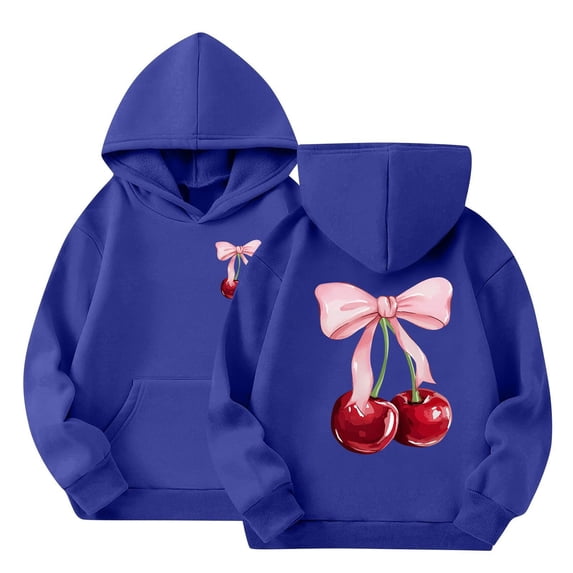 Mercatoo Girls Long Sleeve Hooded Sweatshirt Thick Graphic Hoodie Cute Pullovers Tops Cute Tween Sweatshirt Blanket for Kids