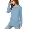 thumbnail image 1 of Mercatoo Girls Long Sleeve T-Shirts Cotton Crewneck Tees Soft Stretchy Solid Color Tops Kids Trendy Fall Simple Tees Clothes, 1 of 7