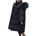 thumbnail image 1 of Mercatoo Girls Long Winter Parka Coats 𝐅aux-F𝐮r Hood Thick Warm Puffer Jackets Teen Kids Quilted Oversized Pockets down Outwear, 1 of 6