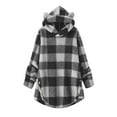thumbnail image 1 of Mercatoo Girls Oversized Fuzzy Plaid Hoodies Teen Kids Pullover Plush Hooded Sweater Soft Fleece Fall Lightweight Clothes, 1 of 3
