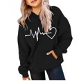 thumbnail image 1 of Mercatoo Girls Oversized Heart Hoodies Fall Winter Trendy Pullover Hoodie Pocket Personalized Graphic 𝐇ooded Sweatshirts, 1 of 5