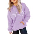 thumbnail image 1 of Mercatoo Girls Oversized Heart Hoodies Fall Winter Trendy Pullover Hoodie Pocket Personalized Graphic 𝐇ooded Sweatshirts, 1 of 5