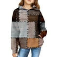 thumbnail image 1 of Mercatoo Girls Patchwork Hoodies Ribbed Cute Distressed Pullover Sweatshirts Teen Kids Long Sleeve Warm Casual Hoodie Clothes, 1 of 7