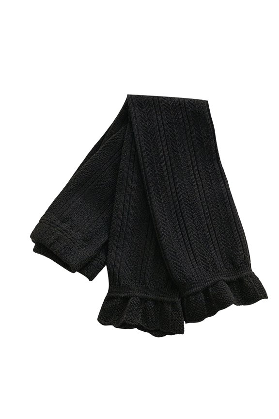 Girls Patterned Footless Ruffled Tights Kids Thermal Winter Warm 𝐑uffle Ballet Tights Knit Cotton Stockings Cute Cozy Pant