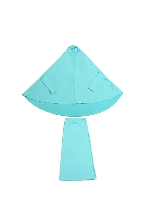 Girls Prayer Dress Muslim Abaya with Hijab 2pcs for Teen Girl Long Sleeve Islami𝐜 Maxi Set Arabic Ramadan Jilbab Eid Clothing