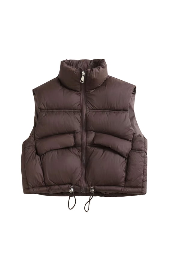 Girls Puffer Vest Stand Collar Sleeveless Down Jacket Kids Casual Quilted Vests Zipper Winter Warm Waistcoat Outerwear