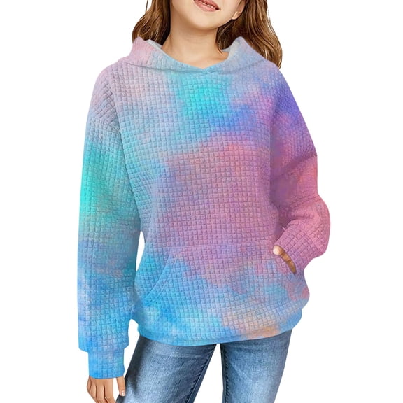 Mercatoo Girls Ribbed Hoodie Clothes Cute Cotton Soft Pullover Sweatshirts Teen Kids Long Sleeve Hoodie Tops with Pockets