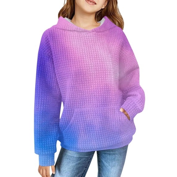 Mercatoo Girls Ribbed Hoodie Clothes Cute Cotton Soft Pullover Sweatshirts Teen Kids Long Sleeve Hoodie Tops with Pockets
