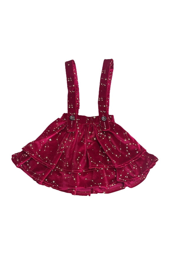 Girls Size 5 Clothes Toddler Girl's Double Suspender Skirt Velvet Short Skirt Children's Velvet Dresses for Big Kids