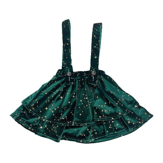Mercatoo Girls Size 5 Clothes Toddler Girl's Double Suspender Skirt Velvet Short Skirt Children's Velvet Dresses for Big Kids