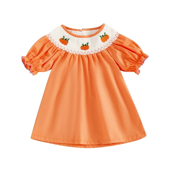 Mercatoo Girls' Skirt Halloween Girls' Dress Sweet Short Sleeved Children's Checkered Skirt with Girls Short Sleeve Dresses