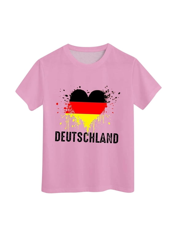 Girls Softball under Shirts German Kids T Shirt Soccer Girls T Shirt Summer Casual Top Fashion Printed Shirt T Shirts