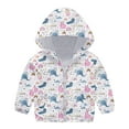 thumbnail image 1 of Mercatoo Girls Spring Autumn Jacket Toddler Girls Zipper Print Windproof Hooded Coat&jacket Girls Travel Clothes, 1 of 3