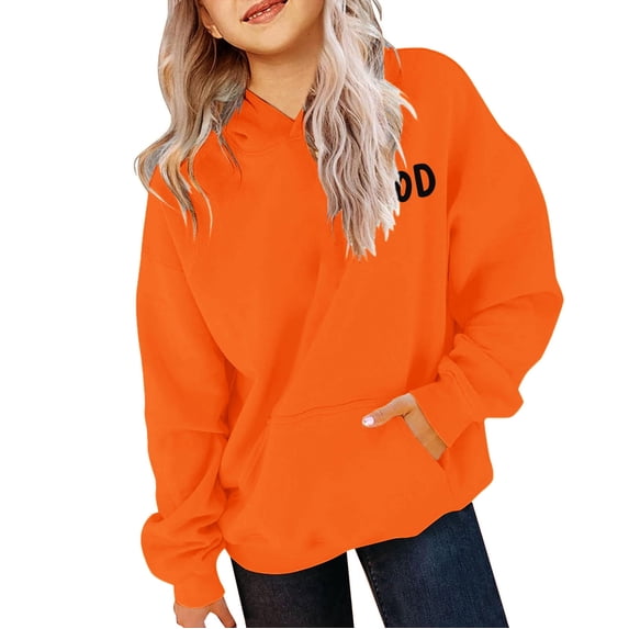 Mercatoo Girls Sweatshirt Personalized Print Casual Pattern Sweatshirt Comfortable Long Sleeve Teen Pullover Hoodies Girls