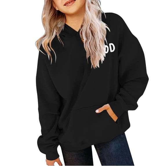 Mercatoo Girls Sweatshirt Personalized Print Casual Pattern Sweatshirt Comfortable Long Sleeve Teen Pullover Hoodies Girls