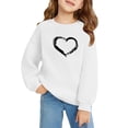 thumbnail image 1 of Mercatoo Girls' Sweatshirts Heart Graphic Oversized Crewneck Long Sleeve Casual Comfy School Aesthetic Outfits Kid Fall Winter Clothes, 1 of 7