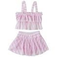 thumbnail image 1 of Mercatoo Girls Swimsuit 2Pcs Set Flounced Camisoles Tankini Swimwear and Short Skirt Outfit Kids Girls Beach Bathing Suits, 1 of 8