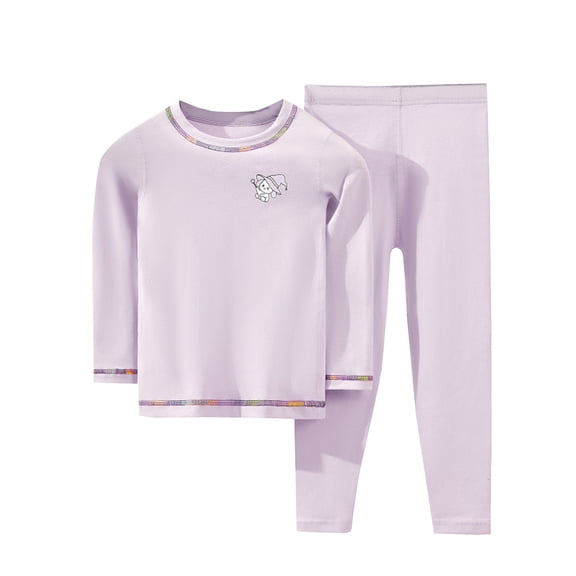 Mercatoo Girls Thermal Top and Bottom Underwear Set, Kids Long J𝐨h𝐧s, Base Layer Set for Cold Weather, 2 Piece Microfleece sets