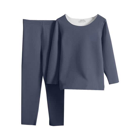 Mercatoo Girls Thermal Underwear for Kids Solid Color Long 𝐉ohns Thermal Set Base Layer Set Winter Fleece Lined Top and Bottom Set
