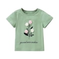 thumbnail image 1 of Mercatoo Girls Toddler Short Sleeve Tshirt Tops Tees Casual Summer Shirts Flower Graphic Kids Basic Crewneck T Shirts, 1 of 4