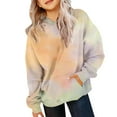 thumbnail image 1 of Mercatoo Girls Trendy Tie Dye Hoodies Teens Oversized 𝐇ooded Sweatshirts Cute Rainbow Long Sleeve Fall Winter School Hoodie, 1 of 7