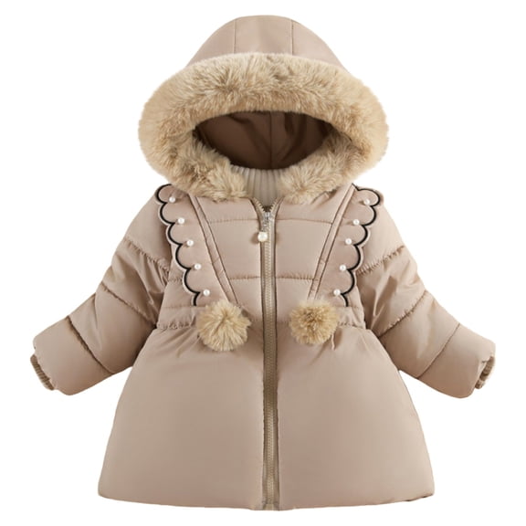 Mercatoo Girls Winter Padded Puffer Coats Zip up 𝗪aterproof down Jackets Kids Fleece Hood 𝗦now Ski Parka Coats with Pockets