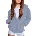 thumbnail image 1 of Mercatoo Girls and Toddlers' Fleece Zip-Up Hoodie Sweatshirt Long Sleeve Oversized 𝐇ooded Winter Outerwear Sherp𝐚 Lined Jacket, 1 of 1