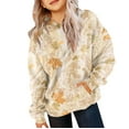 thumbnail image 1 of Mercatoo Girls and Toddlers' Pullover Printed 𝗛oodie Sweatshirt Fashion Retro Hooded Loose Casual Sweatshirt with Pocket, 1 of 7