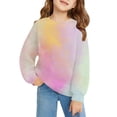 thumbnail image 1 of Mercatoo Girls and Toddlers Sweatshirts Fashion Tie Dye Print Pullover Tops Crewneck Loose Fit Long Sleeve Fall Winter Cute Clothes, 1 of 7