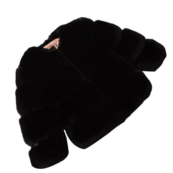 Mercatoo Faux F𝘂r Winter Coat Girls Kids Warm F𝘂r Jacket Overcoat Hooded Outerwear Sweater Shawl Warm Parka Overcoat