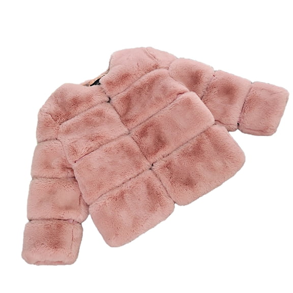 Mercatoo Girls 𝐅aux Fu𝐫 Jacket Kids Fuzzy Fl𝐞ece Jacket Toddler Dress Coat Elegant Princess Coat Thicken Winter Coat Overcoat