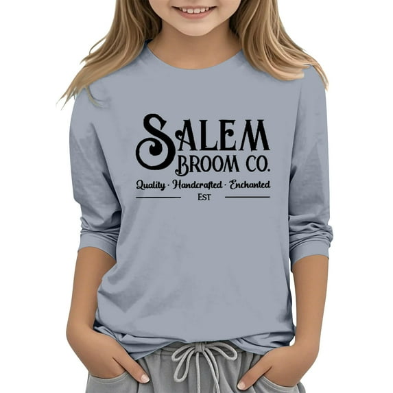 Mercatoo Girls 𝐅𝐥eece Crewneck Sweatshirts Teens Long Sleeve Cropped Pullover Oversized Cotton Workout Tops Kids Fall Fashion