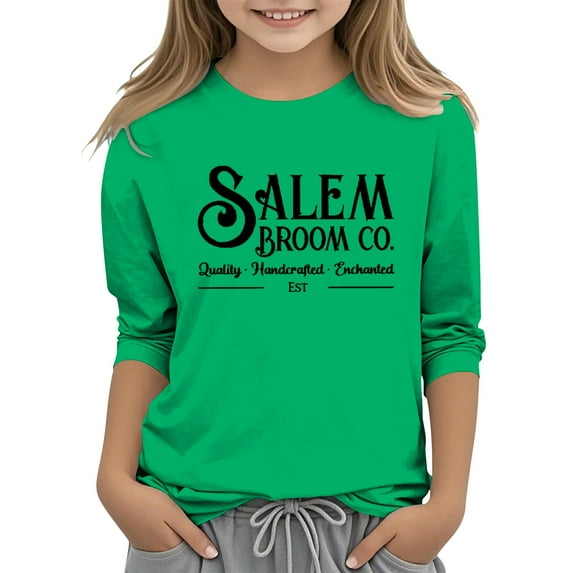 Mercatoo Girls 𝐅𝐥eece Crewneck Sweatshirts Teens Long Sleeve Cropped Pullover Oversized Cotton Workout Tops Kids Fall Fashion