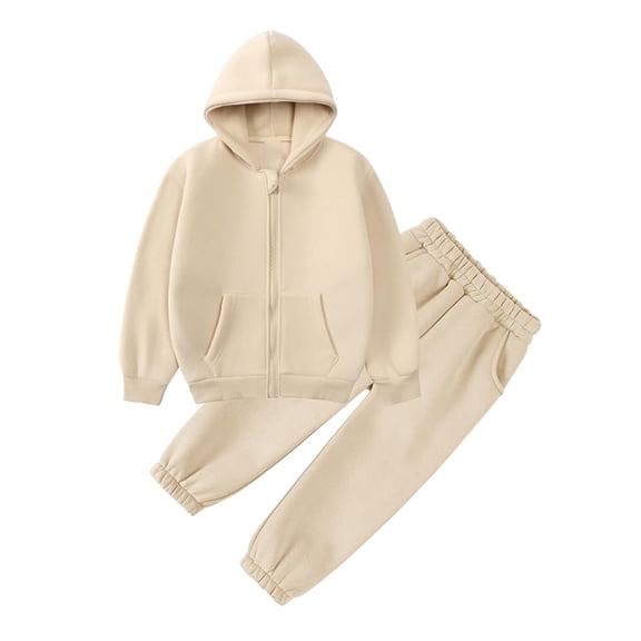 Mercatoo Girls 𝐓racksuits 2 Piece Set Kids Boys Fleece Pullover Hoodies Jacket and Elastic Waist Joggers Sweatpants with Pockets