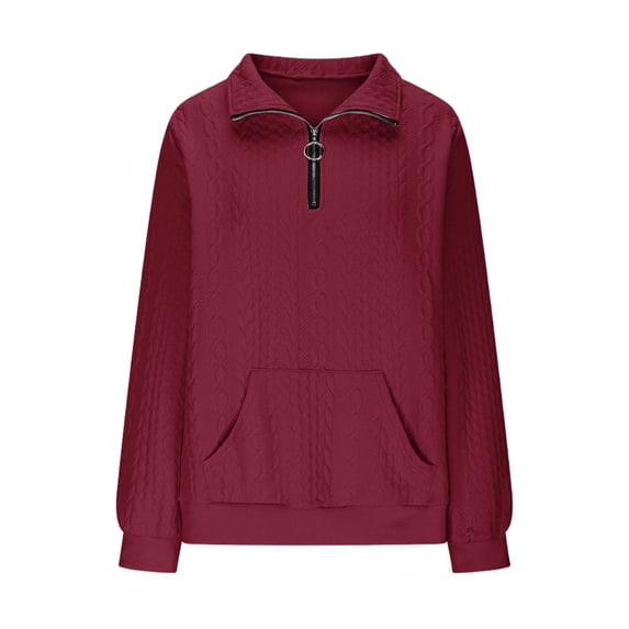 Mercatoo Half Zip Up Sweatshirts for Teen Girls Cable Knit Trendy 𝐏reppy Sweaters Pockets Long Sleeve Mock Neck Hoodies