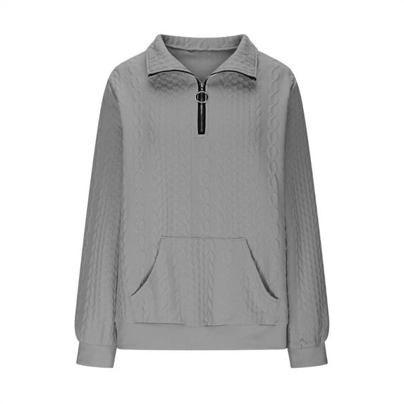 Mercatoo Half Zip Up Sweatshirts for Teen Girls Cable Knit Trendy 𝐏reppy Sweaters Pockets Long Sleeve Mock Neck Hoodies