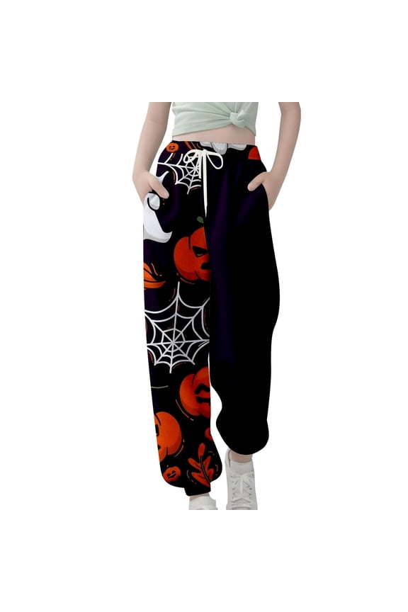 Halloween Ghos1 Print Sweatpants for Girls Drawstrin1 Long Bottom Sporty Active Joggers Baggy Casual Pants