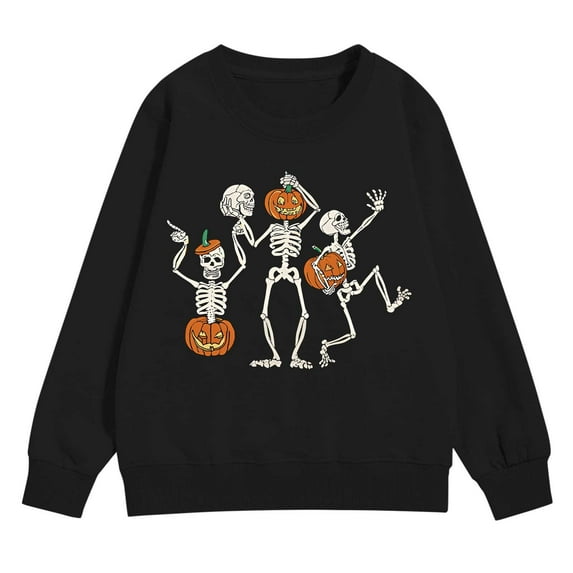 Mercatoo Halloween Pullover for Boys Girls Crewneck Long Sleeve Pumpkin Graphic Sweatshirt Printed Casual Tops