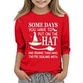 thumbnail image 1 of Mercatoo Halloween Shirts for Girls Teens Cute Witch Hat Graphic Tee 3/4 Sleeve Crewneck Tshirt Kids Fall P𝐚rty Tops Halloween Clothes, 1 of 4