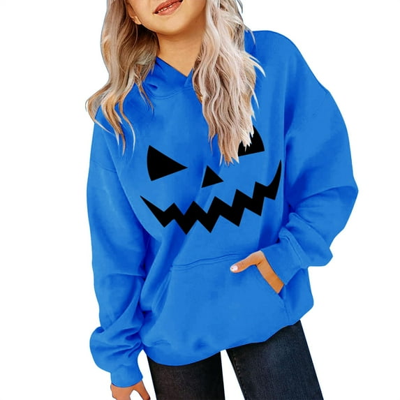 Mercatoo Halloween Sweatshirts for Boys Girls Cute Pumpkin Hoodie Long Sleeve Pocketed Pullover Shirts Fall Winter Warm Tops
