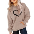thumbnail image 1 of Mercatoo Heart Print Hoodie for Girls Cute 1reppy Hooded Sweatshirt Winter Oversized Long Sleeve Pullover Tops, 1 of 6