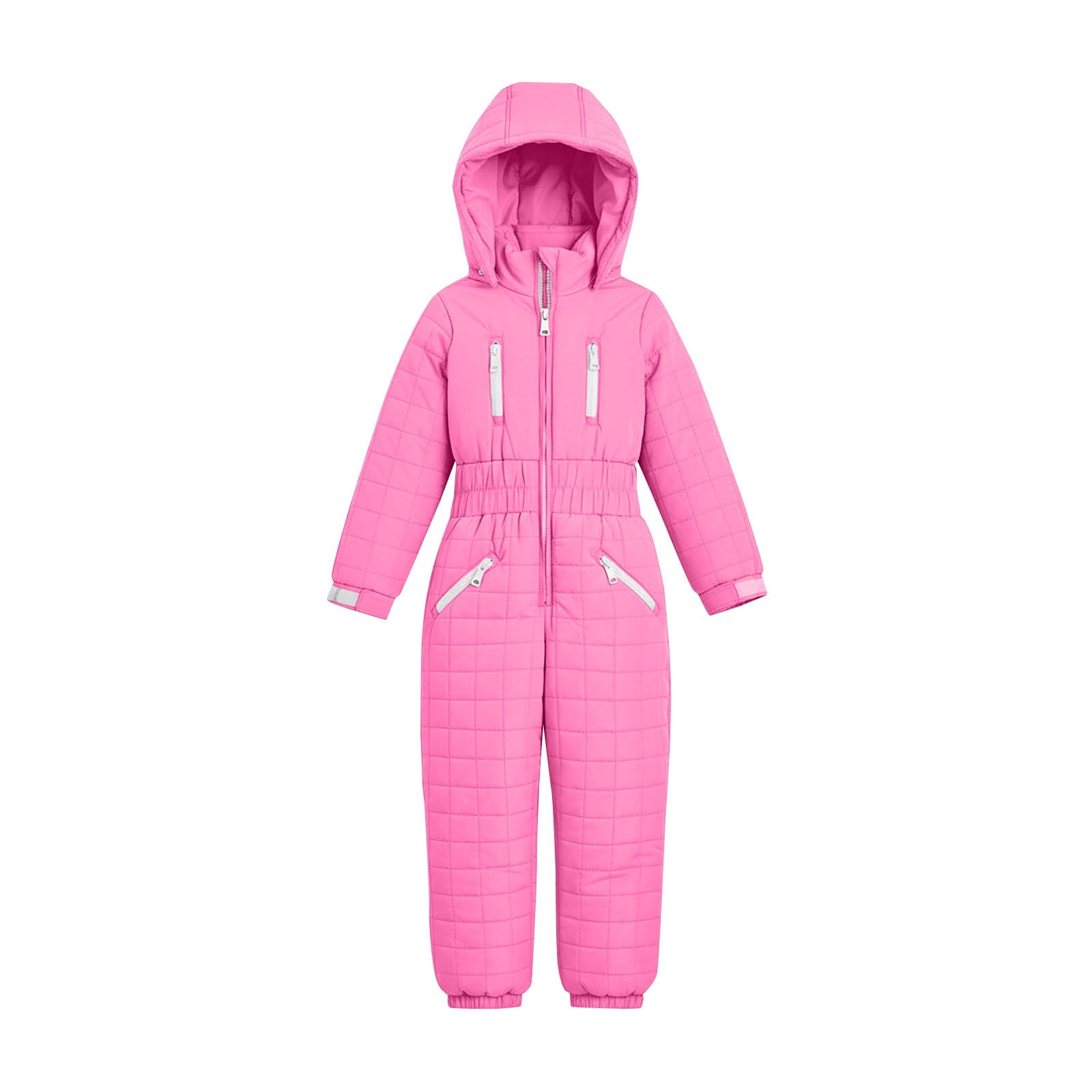 Mercatoo Hooded Ski Jumpsuit for Girls Boys Full Zip One Piece Quilted Snowsuit Teens Kids Elastic Cuffs Winter Warm Onesi𝗲 Outerwear