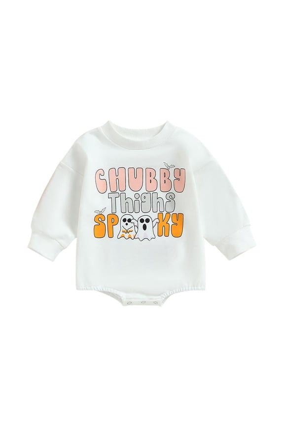 Infant Newborn Baby Girl Romper Long Sleeved Pumpkin Print Pajamas Outside Bodysuit Romper Jumpsuit
