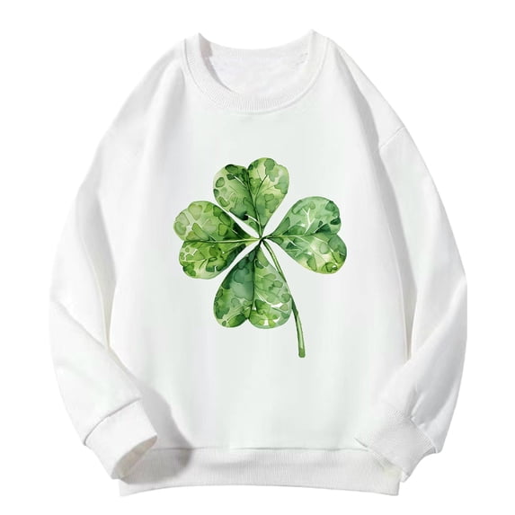 Mercatoo Kid Boy Girl St šatricks Day Sweatshirts Shamrocš¤ Cloveš« Shirt Long Sleeve Pullover Chenillš Patch Top Irish Clothes