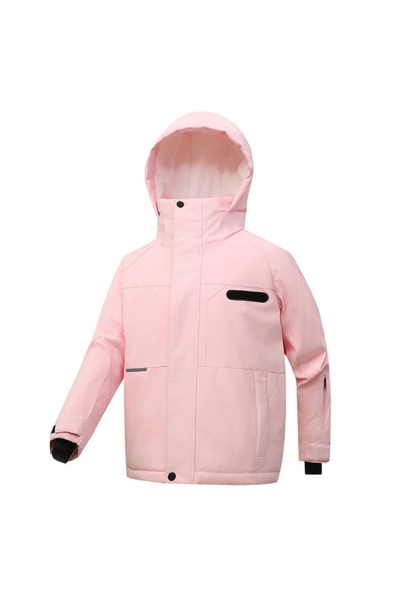 Kid's 𝗪aterproof Ski Jacket Warm Fleece Hooded Boys Girls Winter Snow Coat Outwear, Windproof Kids Snow Overalls